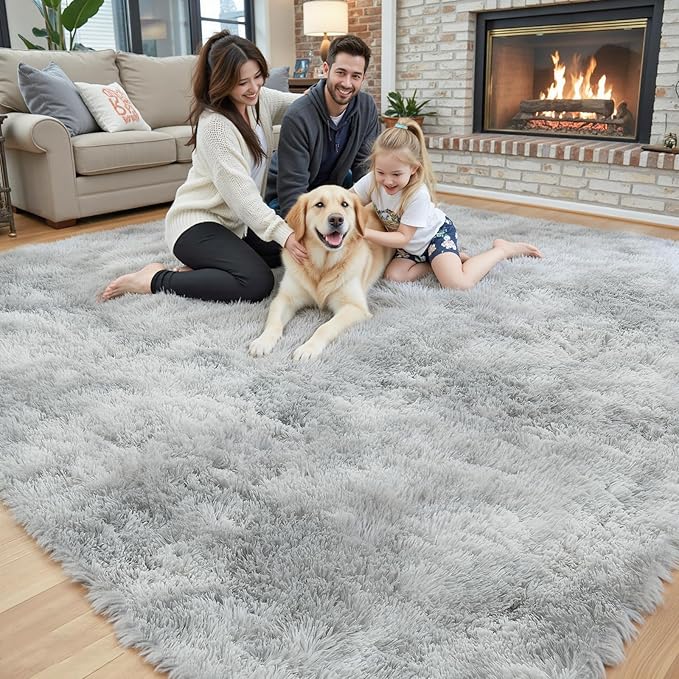 Area Rugs 10x14 Living Room, Shaggy Carpet Soft Plush Furry Bedside Rug Large - Image 3