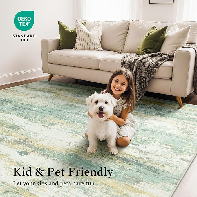 Rugflix 8x10 Area Rugs for Living Room, Washable Large Rug Stain-Resistant Low - Image 6