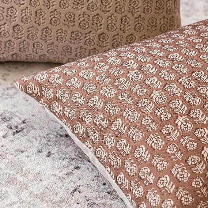 Foindtower Set of 2 Decorative Long Body Lumbar Throw Pillow Covers Neutral - Image 3