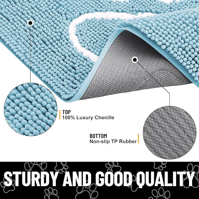 Smiry Dog Door Mat for Muddy Paws, Absorbent Dirt Trapper Non Slip Quick Dry - Image 3
