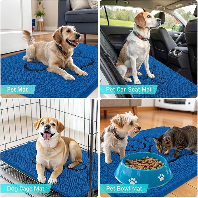 OLANLY Dog Door Mat for Muddy Paws 30x20, Paw Print Design, Absorbs Moisture - Image 7