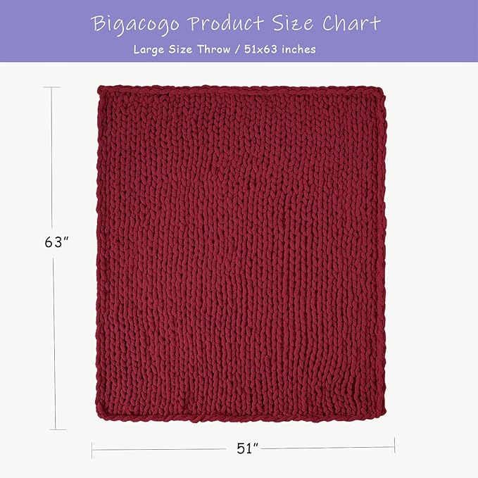 Bigacogo Chunky Knit Throw Blanket