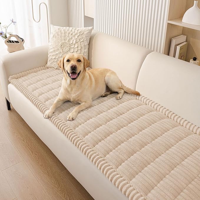 Smiry Couch Cover for Dogs Washable, Non Slip Fuzzy Pet Couch Covers for 3 by Smiry