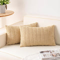 Pack of 2 Corduroy Decorative Throw Pillow Covers 12x24 Inch Soft Striped by Unknown