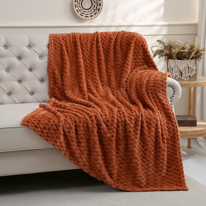 Burnt Orange Throw Blanket 50"×70" inches Gifts - Image 2
