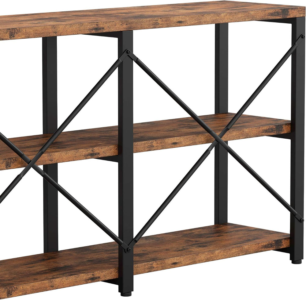 IRONCK Console Table, 3-Tier 70.8 in Entryway Table, Vintage Brown