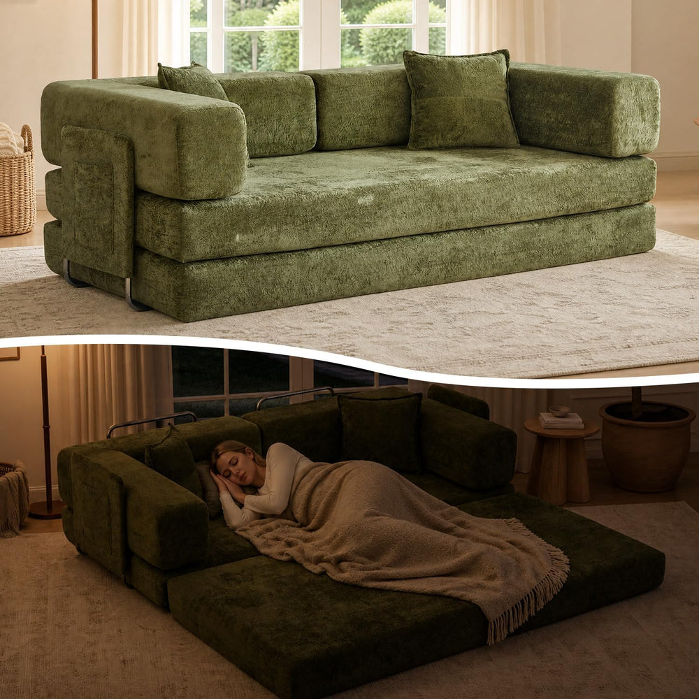 79" Boneless Couch for Living Room, Futon Sleeper Sofa Bed