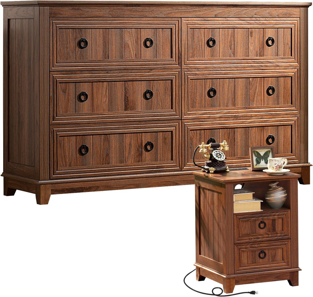 Joaxswe Farmhouse Dresser and Nightstand Set 2 for Bedroom