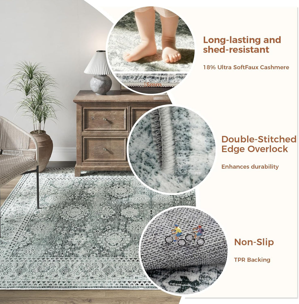 5x8 Area Rugs for Living Room, Foldable Soft Rugs for Under Table & Bedro...
