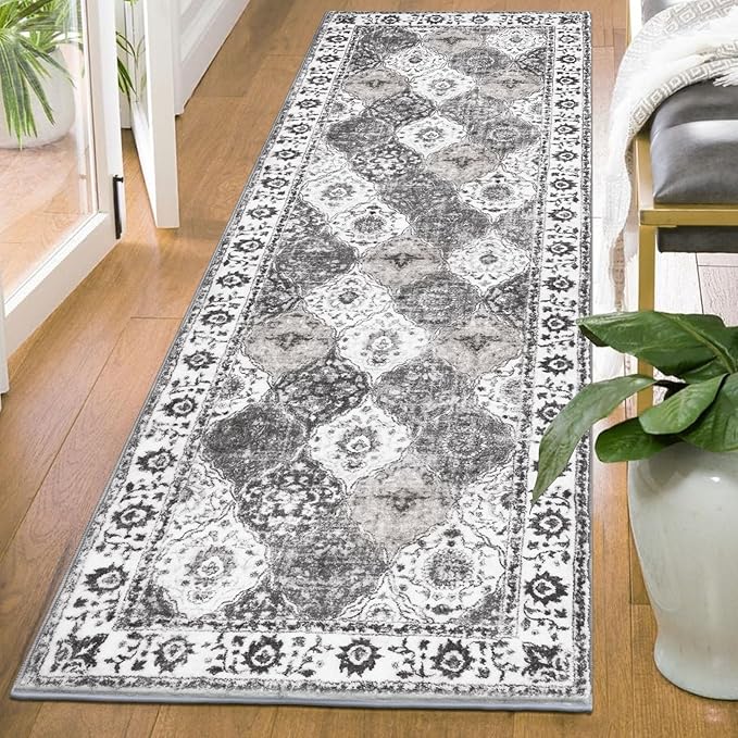 HEBE Hallway Runner Rug 2'x6' Washable Vintage Distressed Area Rugs Non Slip - Image 7