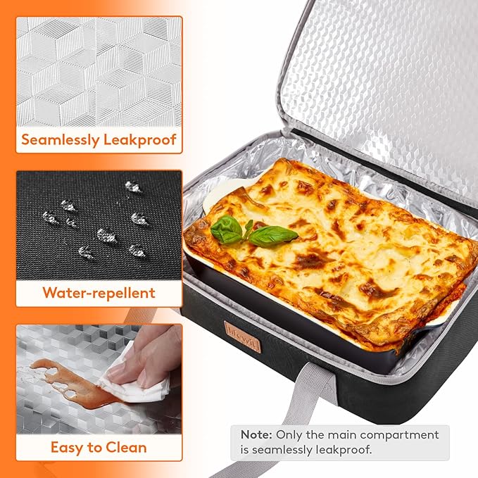 Lifewit Insulated Double Decker Casserole Carrier, Expandable Lasagna Lugger - Image 5