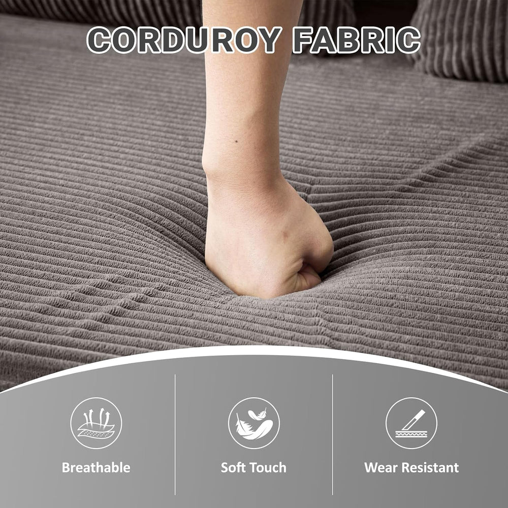 79" Convertible Sofa Bed, 5-in-1Boneless Couch for Living Room with 2 Pi...