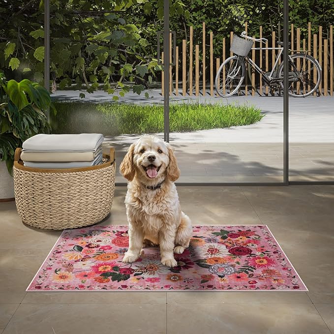 Pink Area Rugs 24x17 Inch Home Decor Entry Rug, Small Door Mat Bath Mats - Image 7