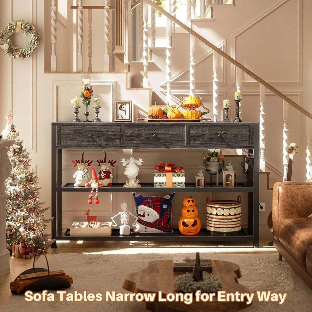 Ecoprsio 47'' Entryway Table with Outlets and USB Ports, Console Tabl...