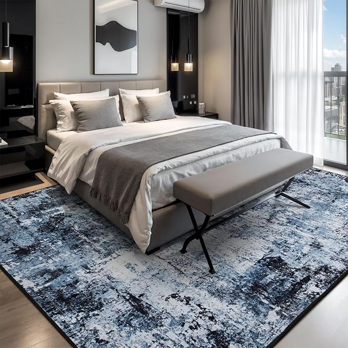 Rugflix 4x6 Area Rug for Living Room, Washable Non-Slip Stain-Resistant Low Pile - Image 2