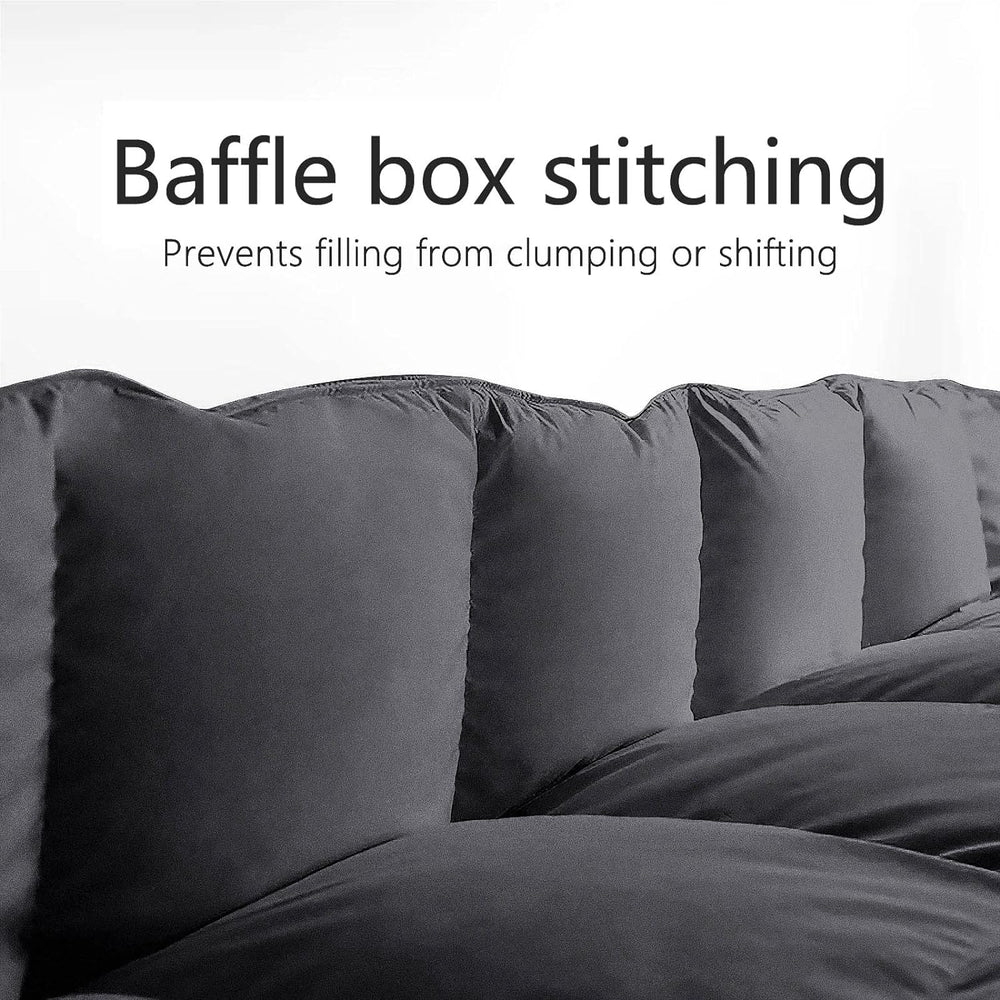 Queen Comforter, All Season Down Alternative Gray Duvet Insert