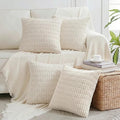 Fancy Homi 4 Packs Boho Cream Decorative Throw Pillow Covers 18x18 Inch by Fancy+Homi