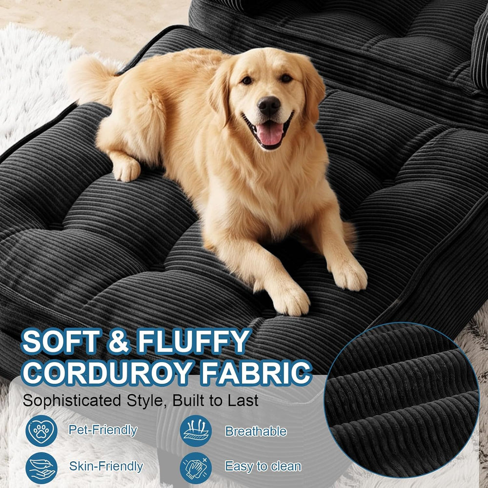 Folding Sofa Bed, 3-in-1 Convertible Sleeper Chair Bed with Pillow