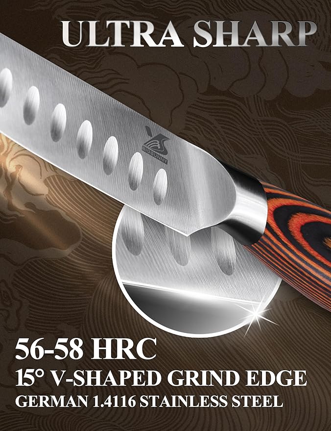 MSY BIGSUNNY Steak Knife Set, German Steel 5-Inch Blade, High-end Ergonomic - Image 2