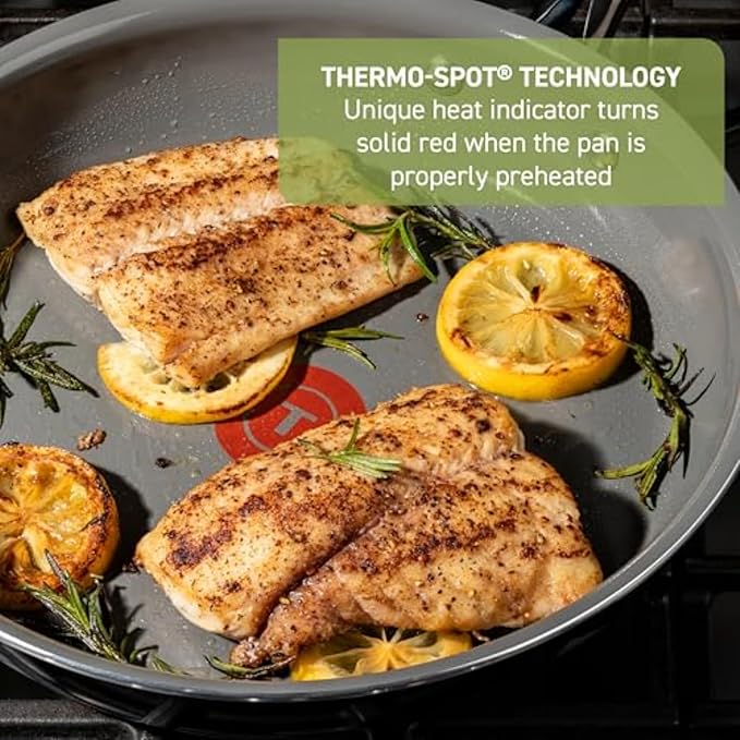 T-Fal Preserve Ceramic Nonstick Frying Pan 2-Pc Set, 8.5" & 11", Oven Broiler - Image 5