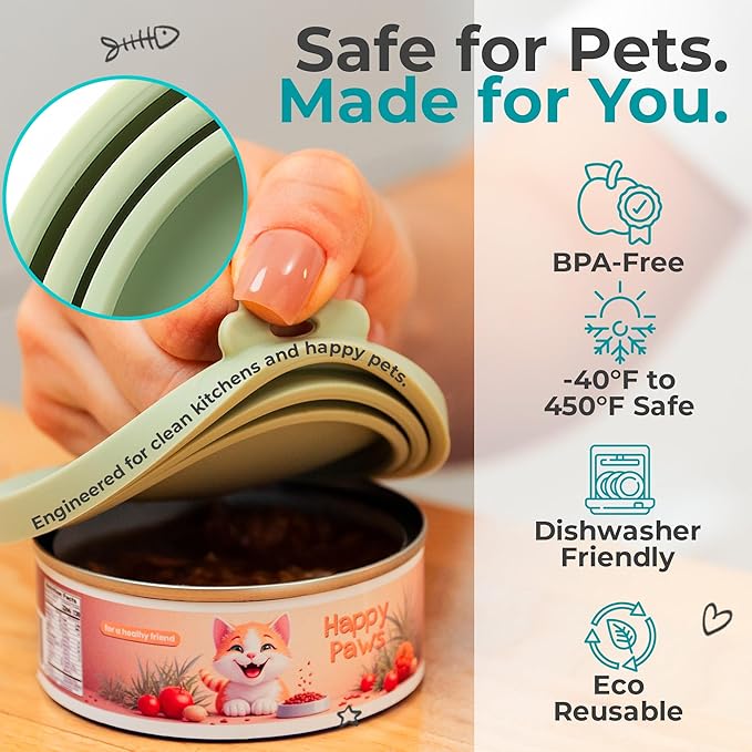 4 Pack Universal Pet Food Can Covers Lids - Image 5