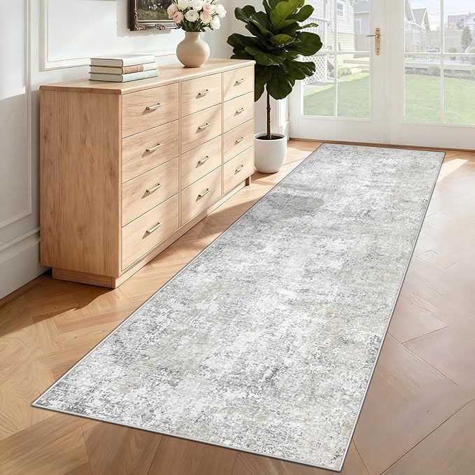 XLUEZ 2x8 Runner Rug for Hallway, Washable Modern Abstract Runner Rugs Neutral - Image 4