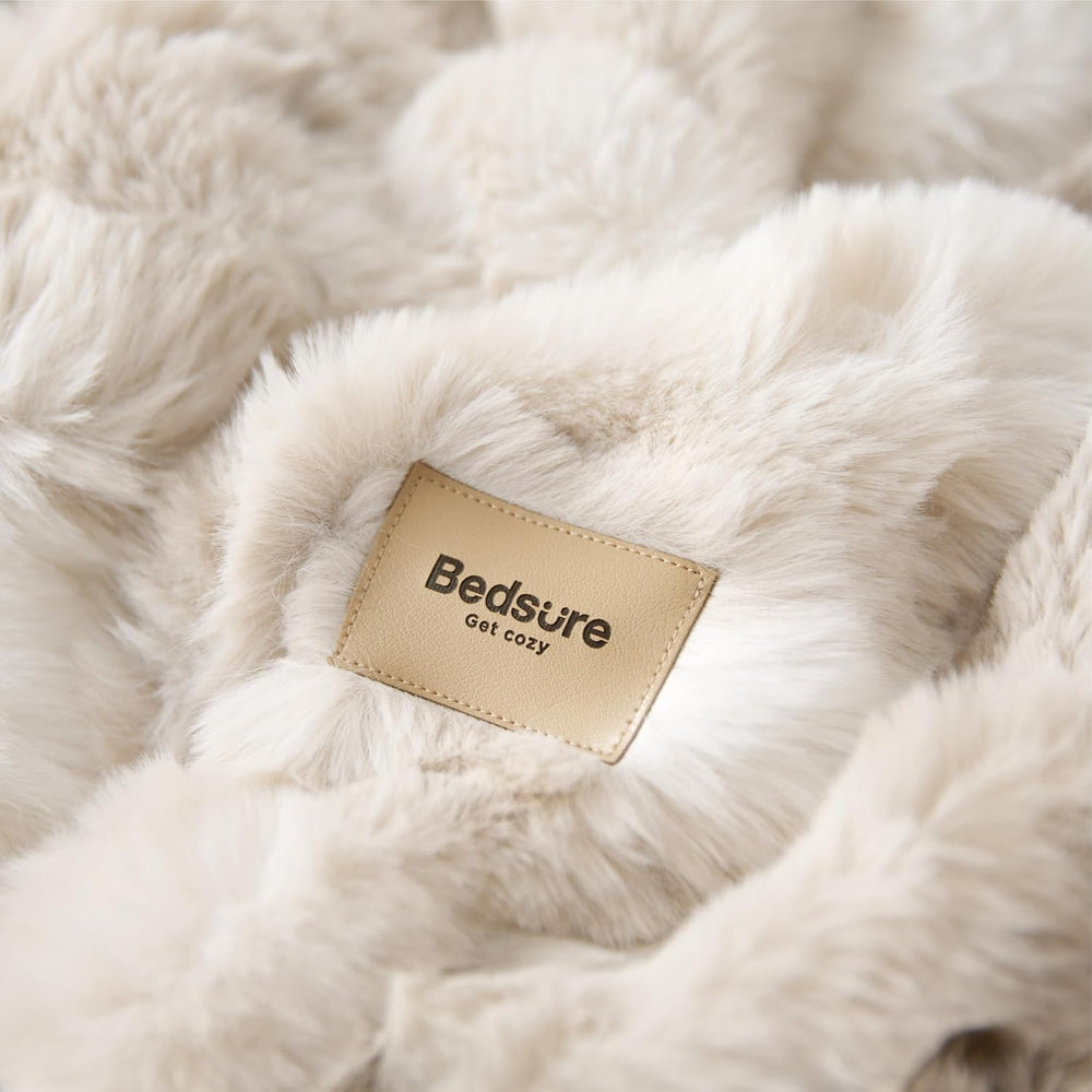 Bedsure Fluffy Bubble Faux Fur Throw XL Blanket, 50"x70", Tie-dye T...