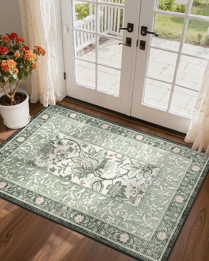 GarveeHome Sage Green 2x3 Door Mat Indoor Rugs by GarveeHome