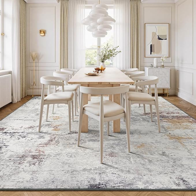 Rugflix 9x12 Area Rugs for Living Room, Washable Large Rug Stain-Resistant Low - Image 3