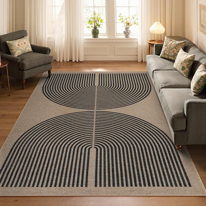 Lahome Modern Rainbow Easy Jute Rug, Washable Rugs 5x7 - Image 6