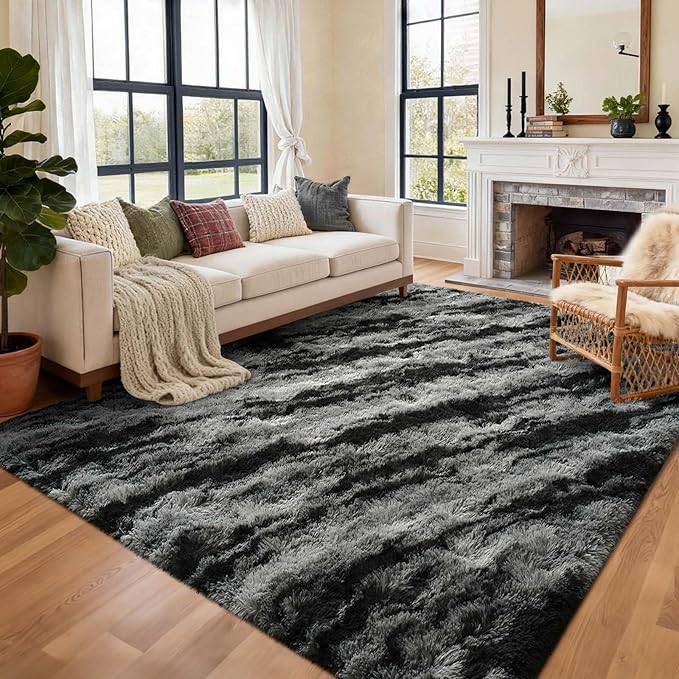 Area Rugs for Living Room, 4x6 Feet Soft Fluffy Shagg Plush Rug High Pile Large by Cuzwlovita