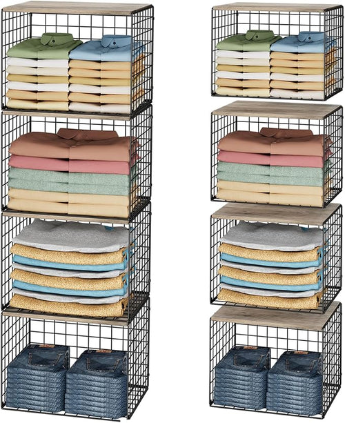 4PCS Wider Closet Organizers and Storage, Stackable Closet Shelf Organizer by Cidaziya