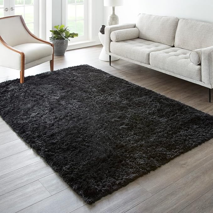 Ophanie 6x9 Black Rugs for Living Room, LargeFluffy Shag Fuzzy Plush Soft - Image 5