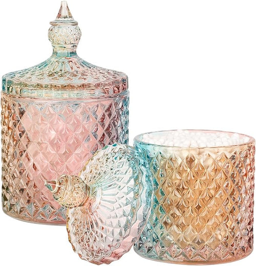 2 Pack Qtip Holder Glass Bathroom Accessories Vanity Organizers and Makeup by rejomiik