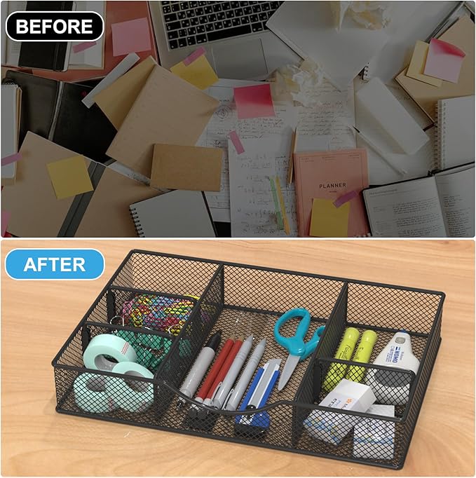 VyGrow Desk Drawer Organizer Tray, Metal Mesh Drawer Organizers Office - Image 6