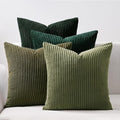 Topfinel Corduroy Throw Pillow Covers Pack of 2 Gray 16"x16" No Insert by Topfinel