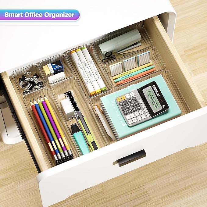 47 PCS Clear Plastic Drawer Organizer Set - Image 6