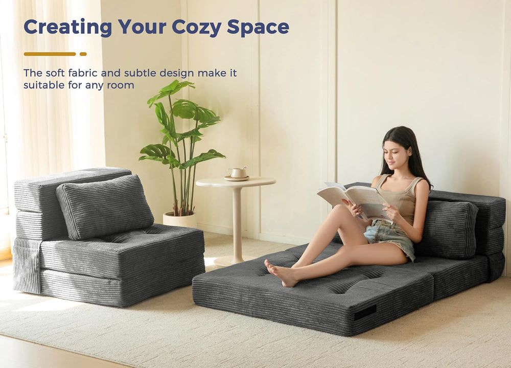 MAXYOYO Convertible Sofa Bed, Fold Out Sofa Couch with Pillow for Adults