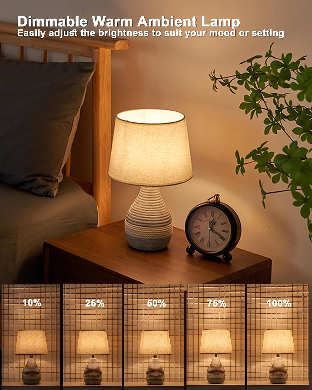13" H Small Rechargeable Cordless Ceramic Table Lamp, Coastal