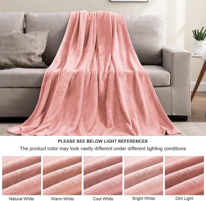 BEDELITE Fleece Blanket Twin Size Pink Throw Blankets - Image 7