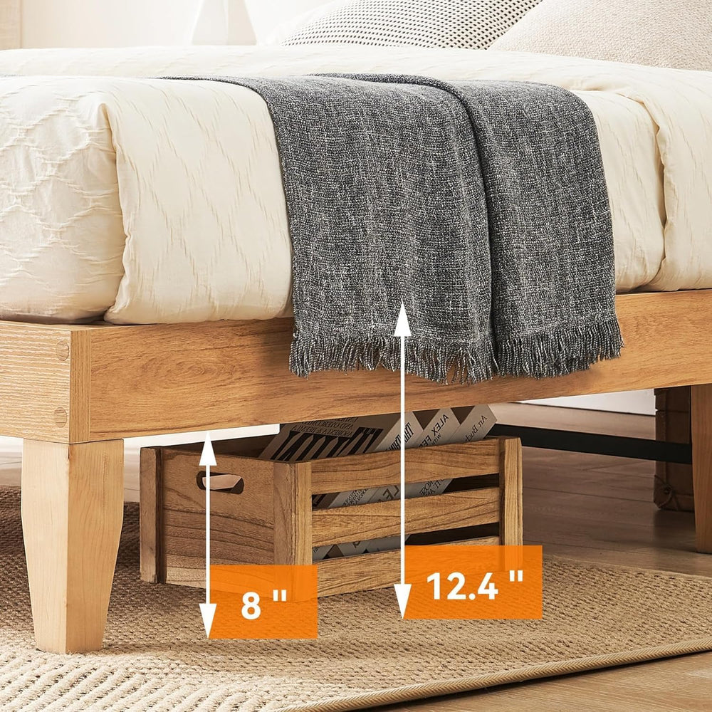 coucheta Bohemian Queen Rattan Bed LED Natural Headboard Bedroom