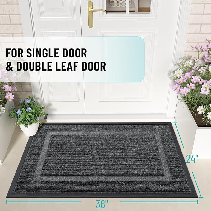 OLANLY Front Door Mat Indoor Outdoor Entrance, Waterproof All-Season, - Image 2