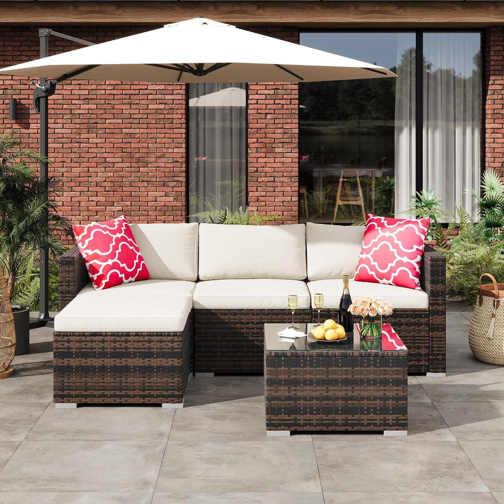 GAOMON 5-Piece All-Weather Patio Furniture Set, Convertible Outdoor Sectional...