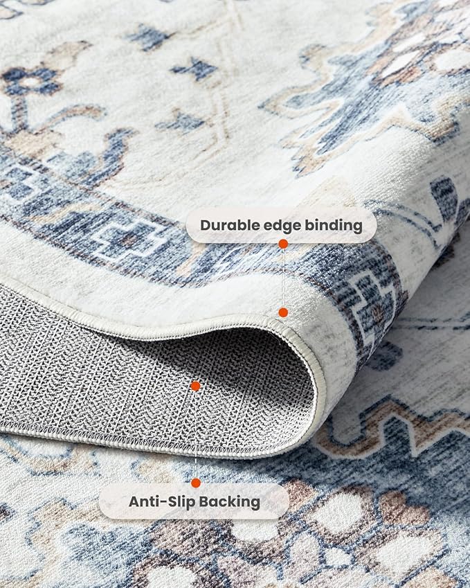 AMADA HOMEFURNISHING 8x10 Washable Area Rug, Low-Profile Large Area Rug - Image 6
