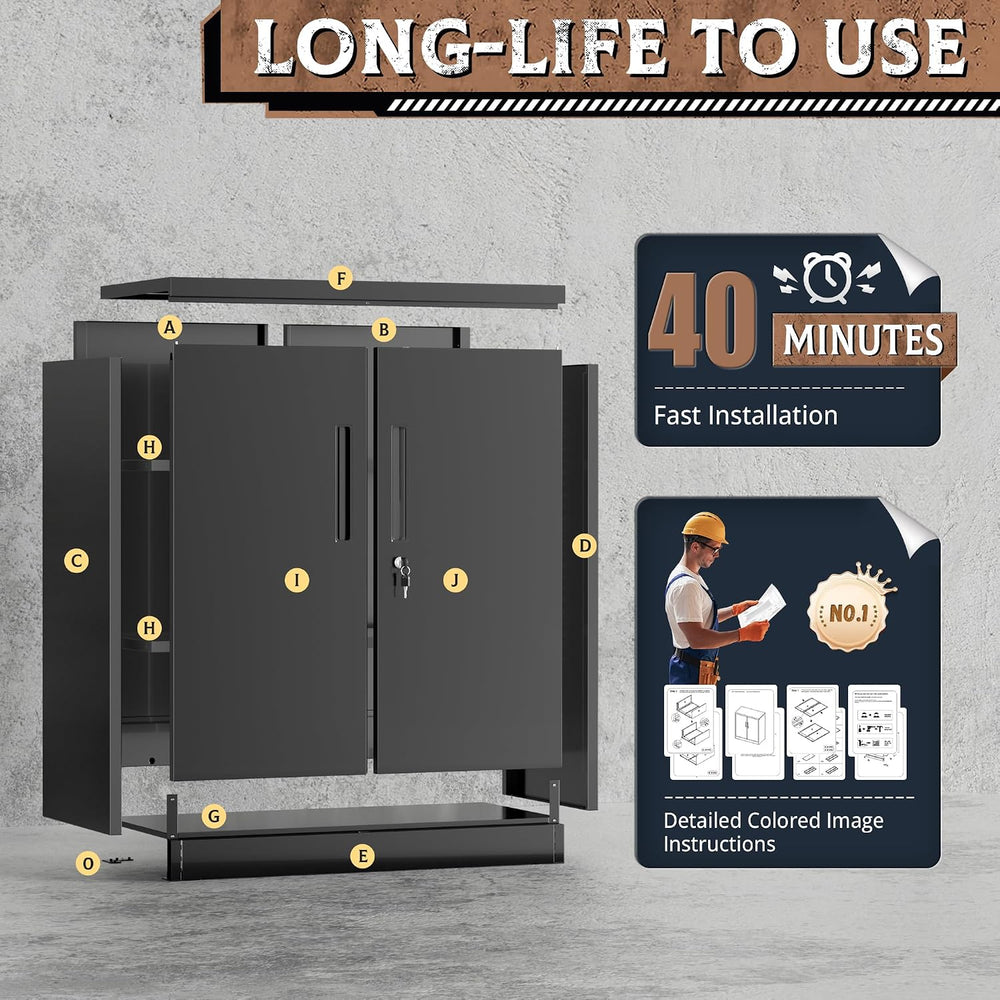 SUNCROWN Metal Storage Cabinets, 36”Locking Cabinet with Doors and Adjustable...