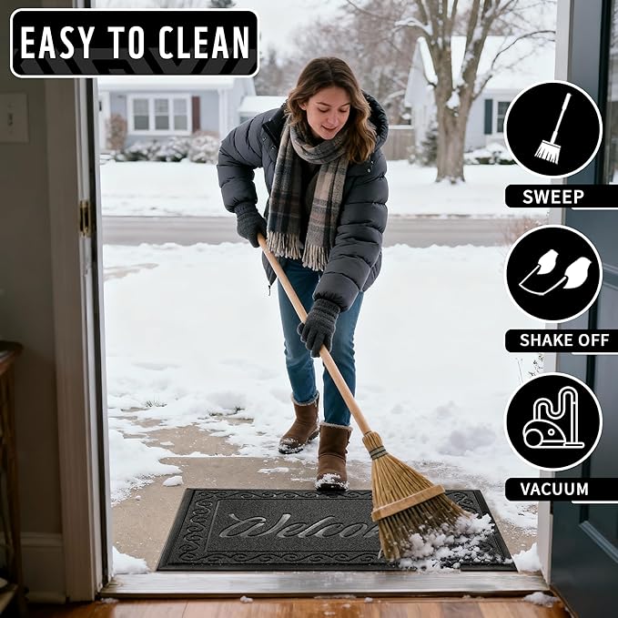 Yimobra Welcome Mat Outdoor Indoor, Waterproof Heavy Duty Front Door Mat - Image 4