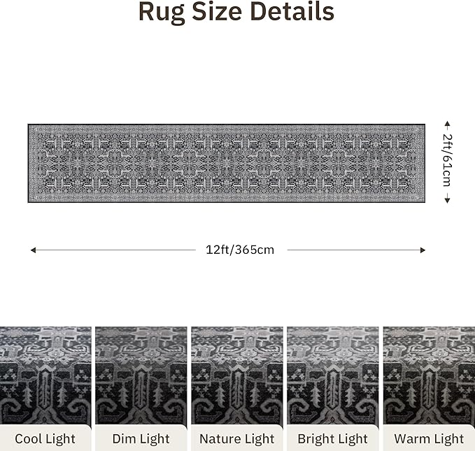 Hallway Washable Runner Rug 2x12 - Image 2