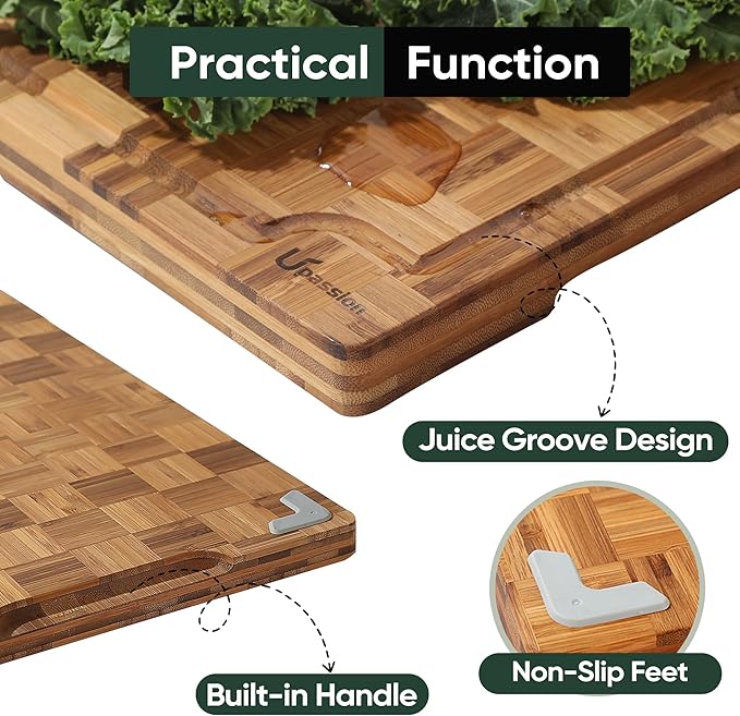 Extra Large Bamboo Cutting Boards, Non-Toxic & Durable - Image 4