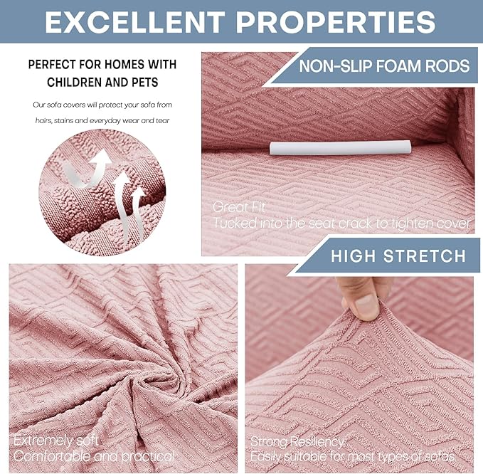 ZNSAYOTX 1 Piece Jacquard Chair Slipcovers - Image 4