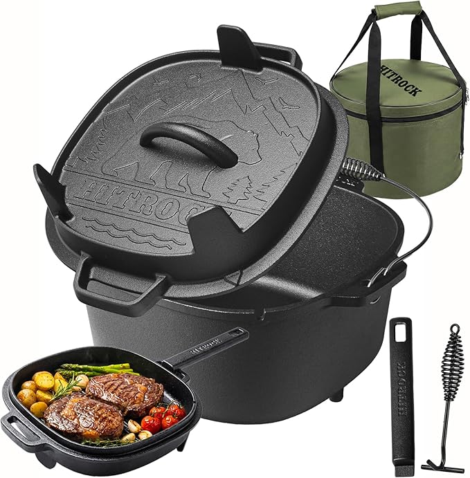 HITROCK Cast Iron Camp Dutch Oven by Unknown